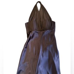 David’s Bridal Halter Maxi Empire Dress – Chocolate Brown